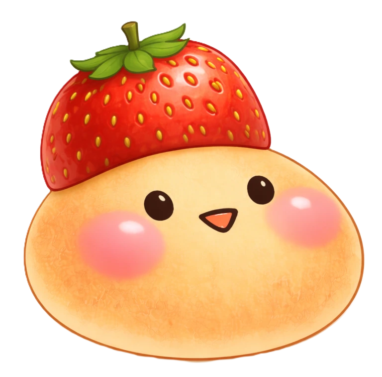 Strawberry Mochi Donut Character
